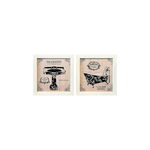 Dupla Quadro 20x20 EAU TOILETTE - Moldura Branca