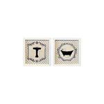 Dupla Quadros 20x20 EAU TOILETTE Silhouette - Moldura Branca