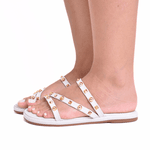 SANDALIA FEMININA SEM TRASEIRA SPIKE OFF WHITE