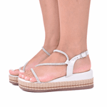 SANDALIA FEMININA PLATAFORMA OFF WHITE