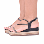 SANDALIA FEMININA PLATAFORMA PRETO