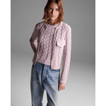 Cardigan Village Lilás Lurex