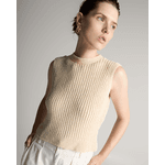 Blusa Gale Canelada Veludo Branco
