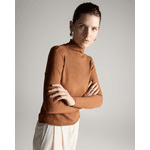 Blusa Canelada V Marrom Caqui