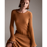 Blusa Ritmo Canelada Camel
