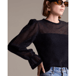 Blusa Madison Manga Longa Preta