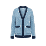 Cardigan Jacquard Ski Azul Claro