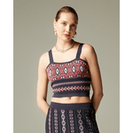 Blusa Jacquard Azul Petróleo-