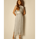 Vestido Serpentine Franjas Prateado