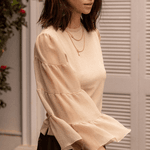 Blusa Ana - Seda pura bege
