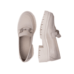 Mocassim Feminino Tratorado Bridão Metálico Comfort Maxtherapy Off White