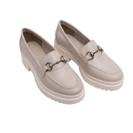 Mocassim Feminino Tratorado Bridão Metálico Comfort Maxtherapy Off White