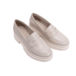 Mocassim Feminino Tratorado Comfort Couro Maxtherapy Off White