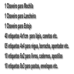 Etiquetas Escolares Personalizadas 65 Unidades + 3 Chaveiros 