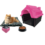 Kit Pet Casinha Colchonete Bebedouro Comedouro N1 P.pequeno