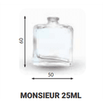 VIDRO MONSIEUR 25ML REC.15 TRANSP