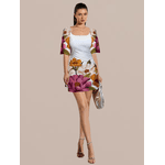 Vestido Amanda Curtinho Tubinho Floral Branco