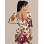 Vestido Amanda Curtinho Tubinho Floral Branco