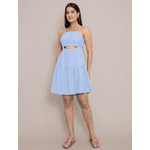 Vestido Paula Alcinha Babado Soltinho - Azul Claro