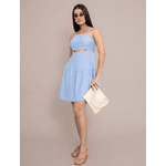 Vestido Paula Alcinha Babado Soltinho - Azul Claro