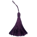 Kit 5 Pingente Tassel 9cm Roxo Com Detalhe em Dourado 