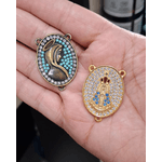 ENTREMEIO OVAL NOSSA SENHORA CRAVEJADO SEM STRASS ML6090 .