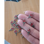 PINGENTE ROSINHA C CAULE COM PINTURA M70319CP .