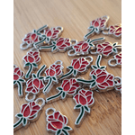 PINGENTE ROSINHA C CAULE COM PINTURA M70319CP .