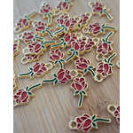 PINGENTE ROSINHA C CAULE COM PINTURA M70319CP .