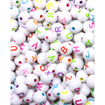 MIÇANGA REDONDA LEITOSA COM LETRA 8MM 50G 378 .