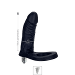 Anel Companheiro 10x10cm Com Vibro Acaso (SS001F-14322 - ST850) - Preto
