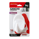 GANCHO AUTOADESIVO BRANCO ADERE GRANDE 110MM X 65MM 1 UNIDADE