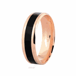 Aliança de Ouro Rosé 18K com Pigmento Negro 6mm