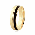 Aliança de Ouro 18K com Pigmento Negro 5,50mm