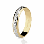 Aliança de Ouro 18K Bicolor Bodas de Prata 4,4mm