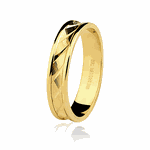 Aliança de Ouro Amarelo 18K Trabalhada 4,40mm Bodas