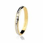 Aliança de Ouro 18K Bicolor Trabalhada 2,40mm Bodas