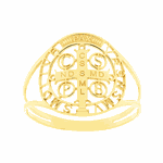Anel Ouro 18K Símbolo de São Bento Vazado