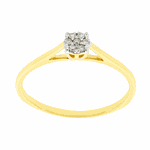 Anel de Ouro 18K com Diamantes Modelo Chuveiro