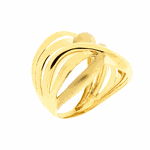 Anel de Ouro Amarelo 18K Feminino com Detalhes Foscos 