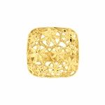 Anel Ouro 18K Quadrado Flores Diamantado