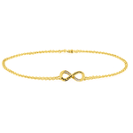 Tornozeleira de Ouro 18K com Infinito