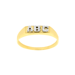 Anel em Ouro 18K &quot;ABC&quot; Bicolor