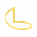 Anel de Letra L em Ouro 18K Inicial do Nome