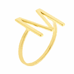Anel de Letra M em Ouro 18K Inicial do Nome