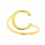 Anel de Letra C em Ouro 18K Inicial do Nome
