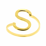 Anel de Letra S em Ouro 18K Inicial do Nome