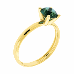 Anel Solitário Ouro 18K Pedra de Topázio Verde