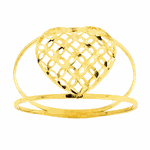 Anel de Ouro 18K Coração Diamantado