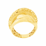 Anel de Ouro Amarelo 18K Entrelaçado com Detalhe Fios